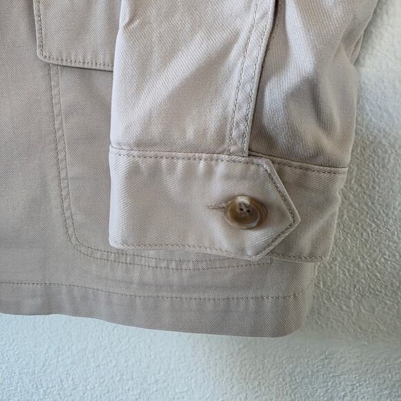 Talbots Button Front Jacket Beige Khaki Women Size L Long Sleeve NEW - Picture 6 of 13